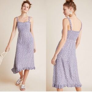 Faithfull the Brand Purple Floral Midi Dress